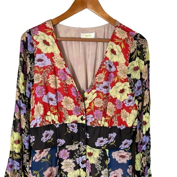 MAEVE x ANTHROPOLOGIE Floral Button Down Gardenia Wrap Dress - Picture 4 of 9